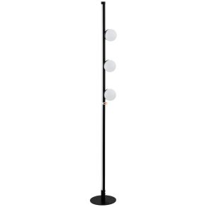   Lampă de podea cu LED și comutator cu picior, 140 cm, alb-negru - Phianeros Eglo 99378, 3000 K, 1390+389 lm, 12+4 W