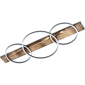   Lampă LED de tavan 3x12 W, alb cald, culoare negru-lemn-alb - Boyal Eglo 99413