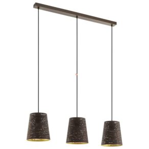   Lampă suspendată cu trei socluri, culoare auriu cafea - Segezia Eglo 99438