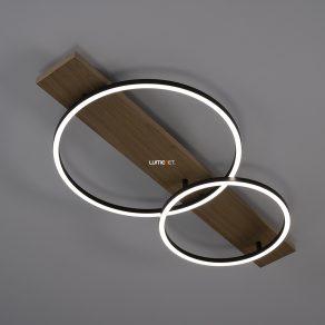   Lampă LED de tavan 2x12 W, alb cald, culoare negru-lemn-alb - Boyal Eglo 99467