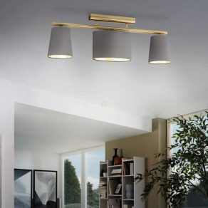   Lampă de tavan cu trei socluri, culoare maro alamă - Almeida Eglo 99486