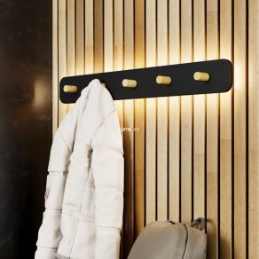   Lampă LED de perete 18 W, alb cald, culoare negru-lemn - Civitate Eglo 99596