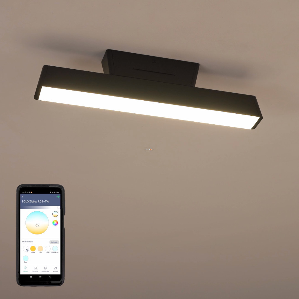 Lampa LED de tavan reglabilă 16 W, alb rece-alb cald, negru-alb - Simolaris RGBW Eglo 99601