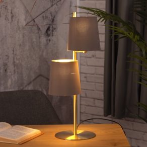   Lampă de masă din material textil cu două socluri, 60 cm - Almeida Eglo 99611, cu 2xE27 socluri