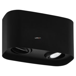   Lampă de tavan reglabilă cu două prize, negru - Caminales Eglo 99674