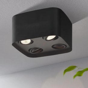   Lampă de tavan reglabilă cu patru socluri, negru - Caminales Eglo 99675