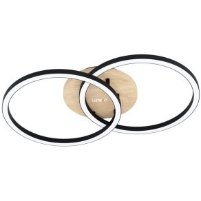   Lampă LED cu intensitate reglabilă pentru tavan 4x8 W, alb rece-cald, 58x35 cm, culoare negru-lemn - Lomaltas Eglo 99676