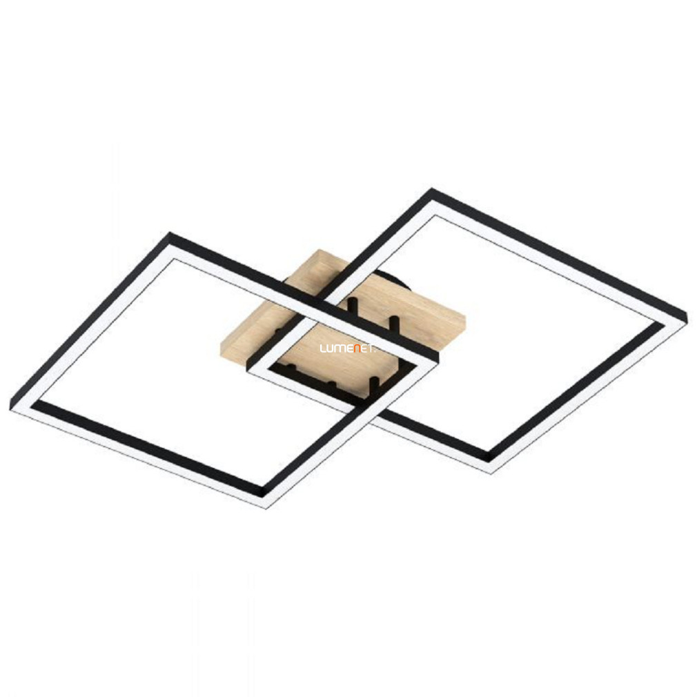 Lampa LED de tavan reglabilă 4x8 W, alb rece-cald, 77x49,5 cm, negru-lemn - Lomaltas Eglo 99677