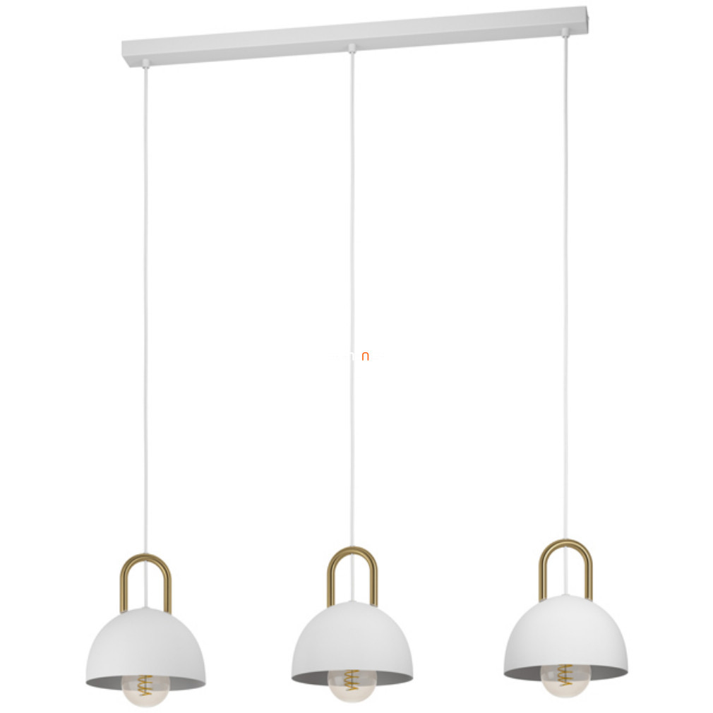 Lampa suspendată cu trei becuri, alb-alamă - Calmanera Eglo 99696