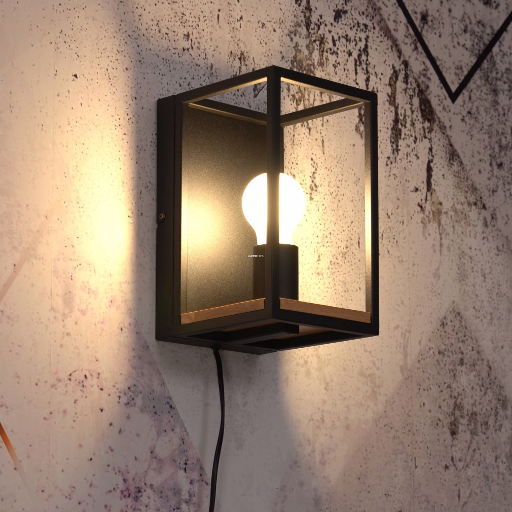 Lampa de perete, culoare negru-lemn - Libertad Eglo 99796