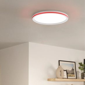   Lampă LED de tavan cu telecomandă, rotundă, 22 W, alb rece-cald, culoare albă - Lazaras RGBW Eglo 99841