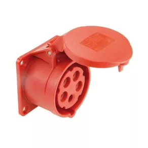   Conector industrial DAFB-164 5P 16A 400V IP44, priză dreaptă pentru montare încastrată PCE 315-6
