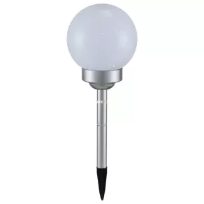   Lampă solară LED pentru exterior cu glob de sticlă, 15 cm, alb-argintiu - Solar Globo 3375
