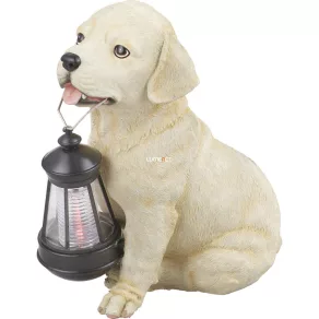  Decorațiune solară LED pentru exterior cu lampă în formă de câine maro deschis - Solar Globo 33372