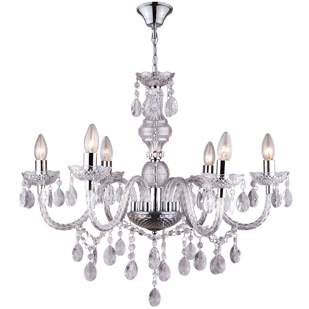 Candelabru clasic din cristal, cu 6 brațe - Cuimbra Globo 63116-6