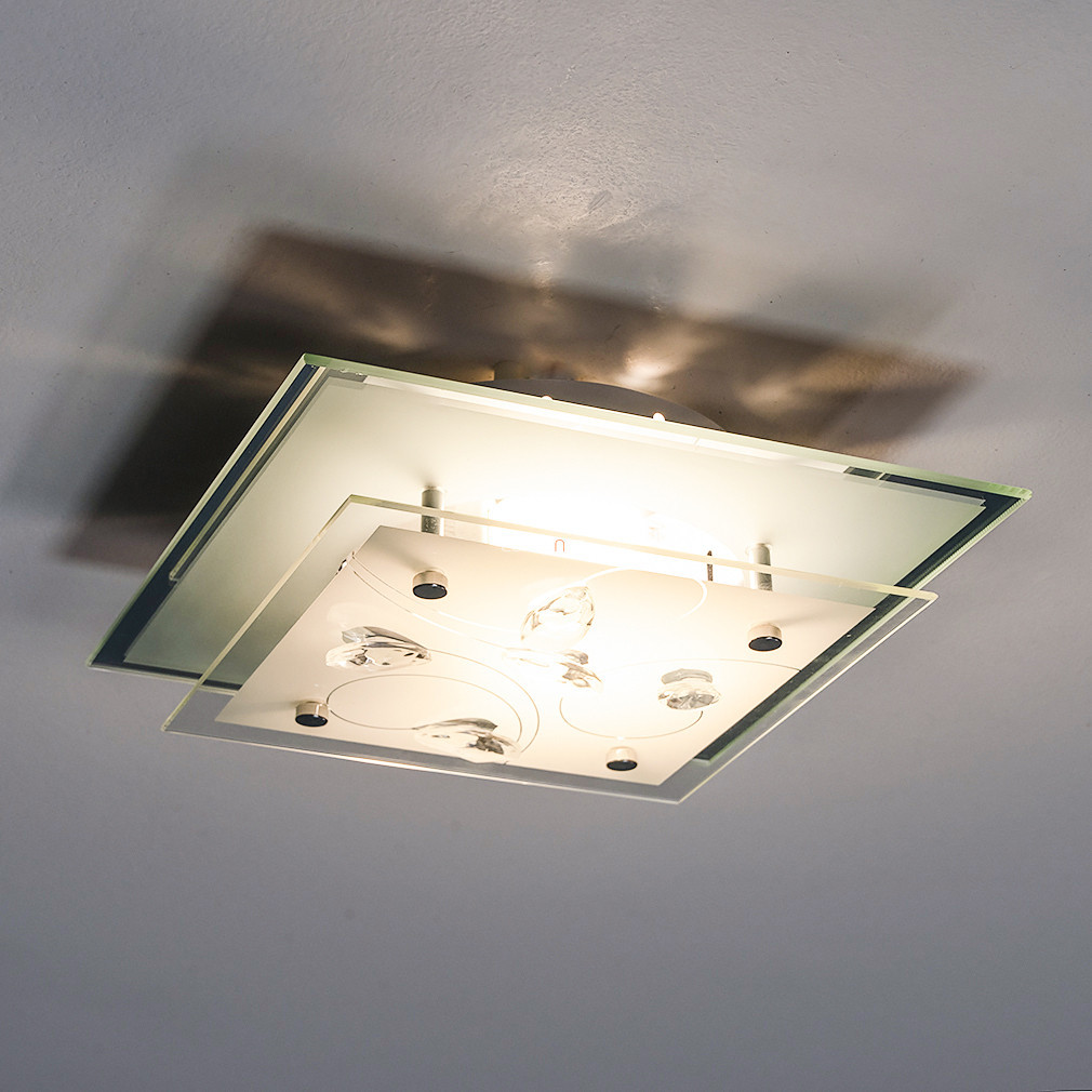 Lampa de tavan cu ornamente din cristal, 24x24 cm - Jasmina Globo 40408