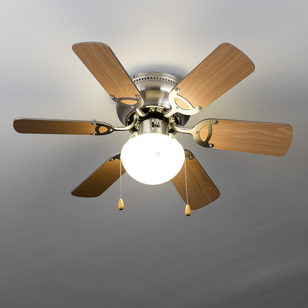 Lampa ventilator cu întrerupător cu tragere, culoare fag - Ugo Globo 307