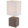 Lampă de noptieră pătrată, 29 cm - Geri Globo 21677 - efect piatră, cu soclu 1xE14