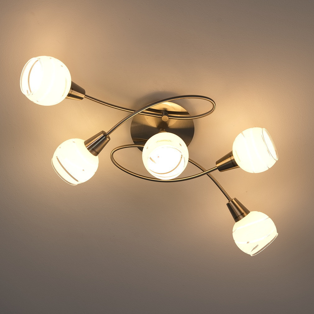 Lampa cu spot în dungi, parțial translucidă, cu abajur opal - Elliott Globo 54341-5O