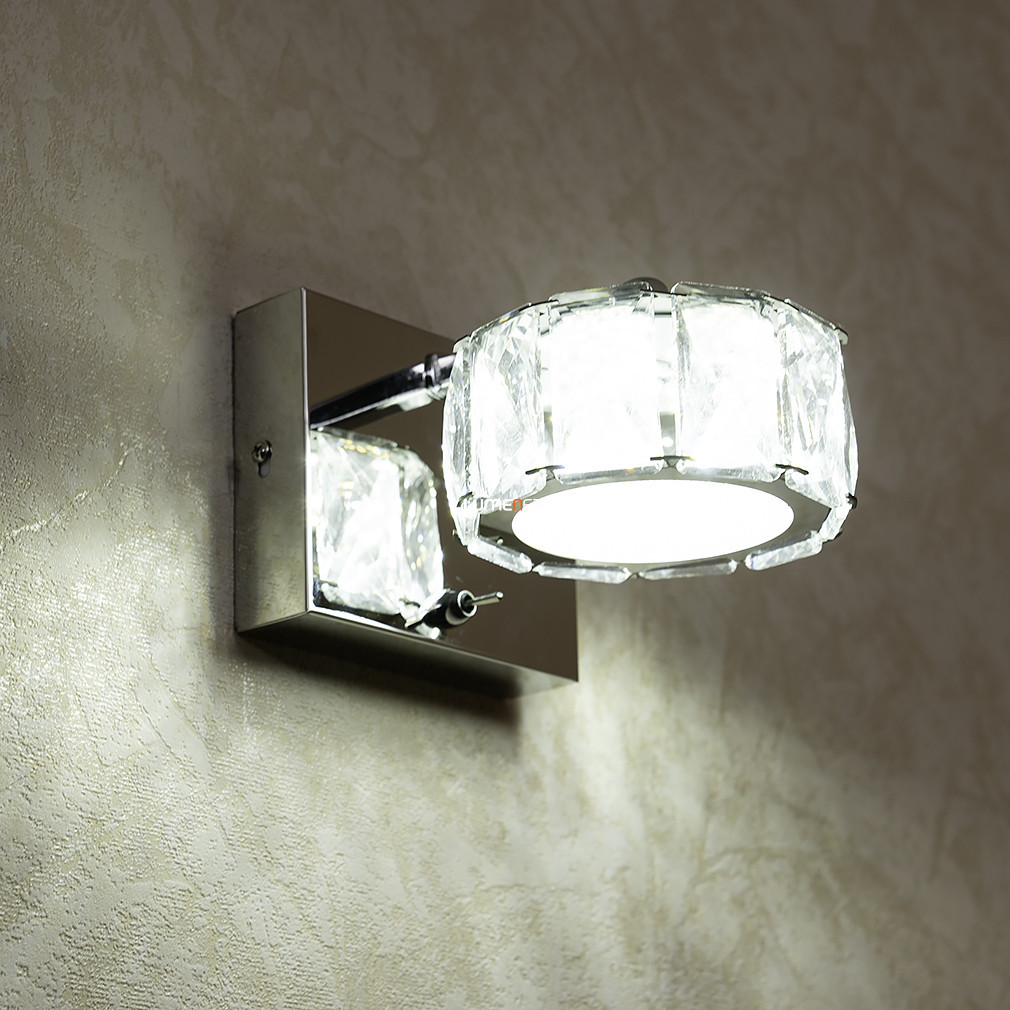 Lampa de perete LED din cristal 8 W, alb rece - Amur Globo 49350-1W