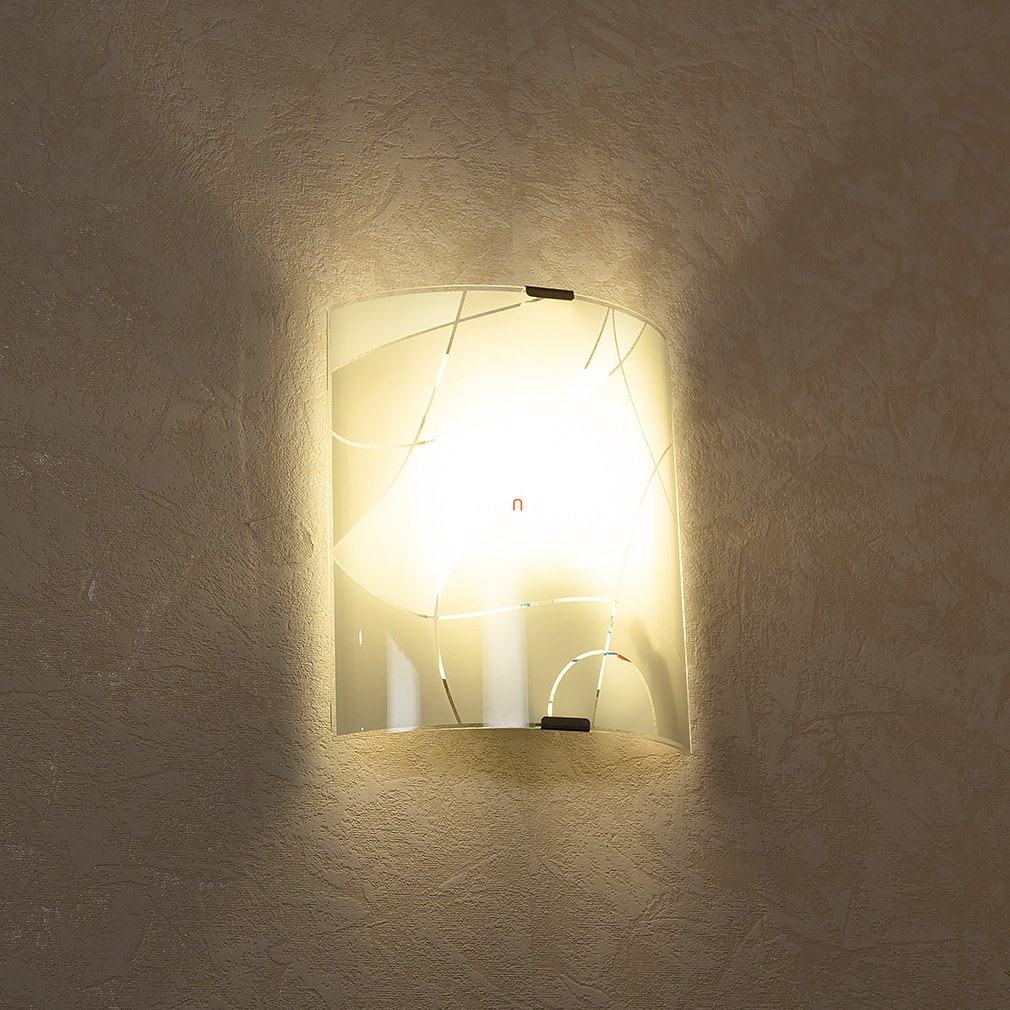 Lampa de perete cu sticlă opală curbată, cu model - Paranja Globo 40403W2