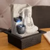 Fântână de masă cu statuetă Buddha și iluminare LED, 25 cm - Albert Globo 93019, 0,13 W