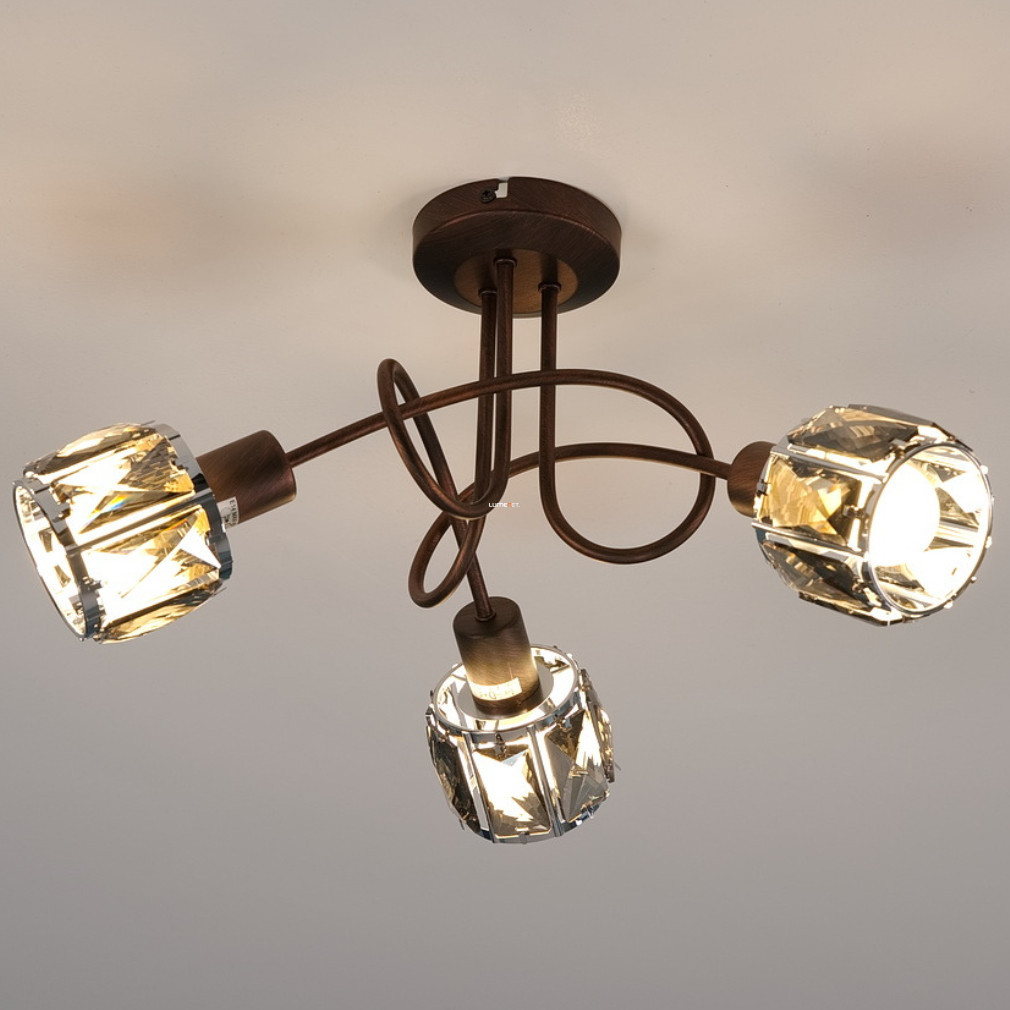 Lampa de tavan din bronz cu cristale prismatice - Indiana Globo 54357-3