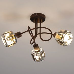   Lampă de tavan din bronz cu cristale prismatice - Indiana Globo 54357-3