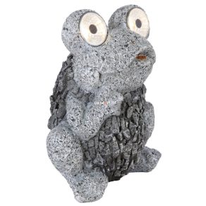   Decorațiune solară LED pentru exterior, 21 cm, broască gri - Solar Globo 33203