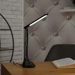   Lampă de birou cu afișaj, 26 cm - Tyrell Globo 58329B, afișaj LCD, reîncărcabilă cu încărcător USB, 4000 K, 250 lm, 4 W