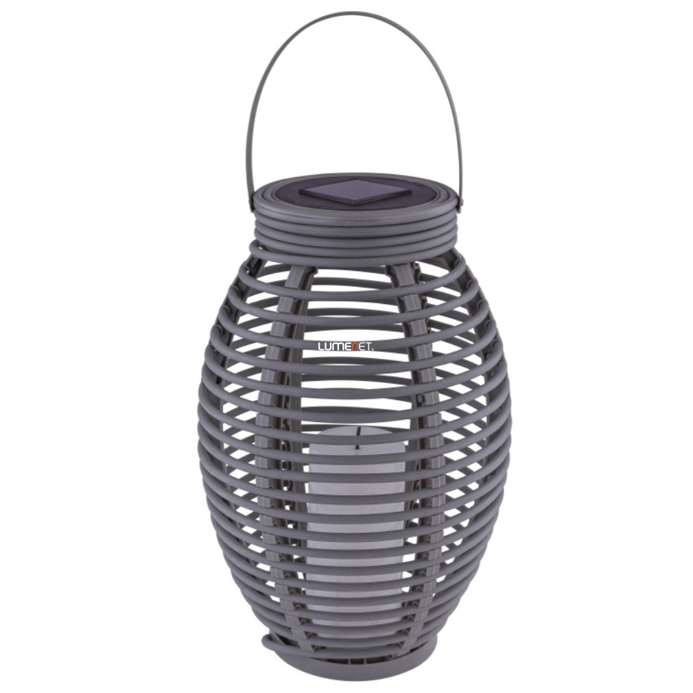 Lampa de exterior cu panouri solare, din ratan, 35 cm, gri - Solar Globo 33284