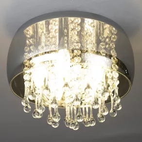   Candelabru din cristal cu abajur din sticlă fumurie, 35 cm - Kalla Globo 15809D