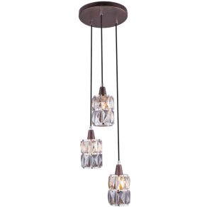   Lampa suspendată, bronz, cu trei becuri - Wolli Globo 15761-3