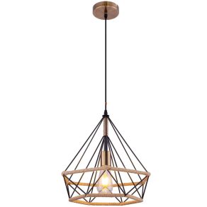   Lampă suspendată - abajur negru cu cablu din cânepă, 38 cm - Ulleu Globo 69029