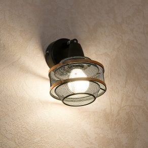   Lampă spot cu plasă, negru și auriu - Bellona Globo 54020-1