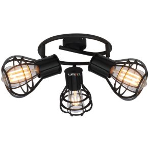   Spot de tavan, 25 cm, negru, cu trei socluri - Clastra Globo 15388-3