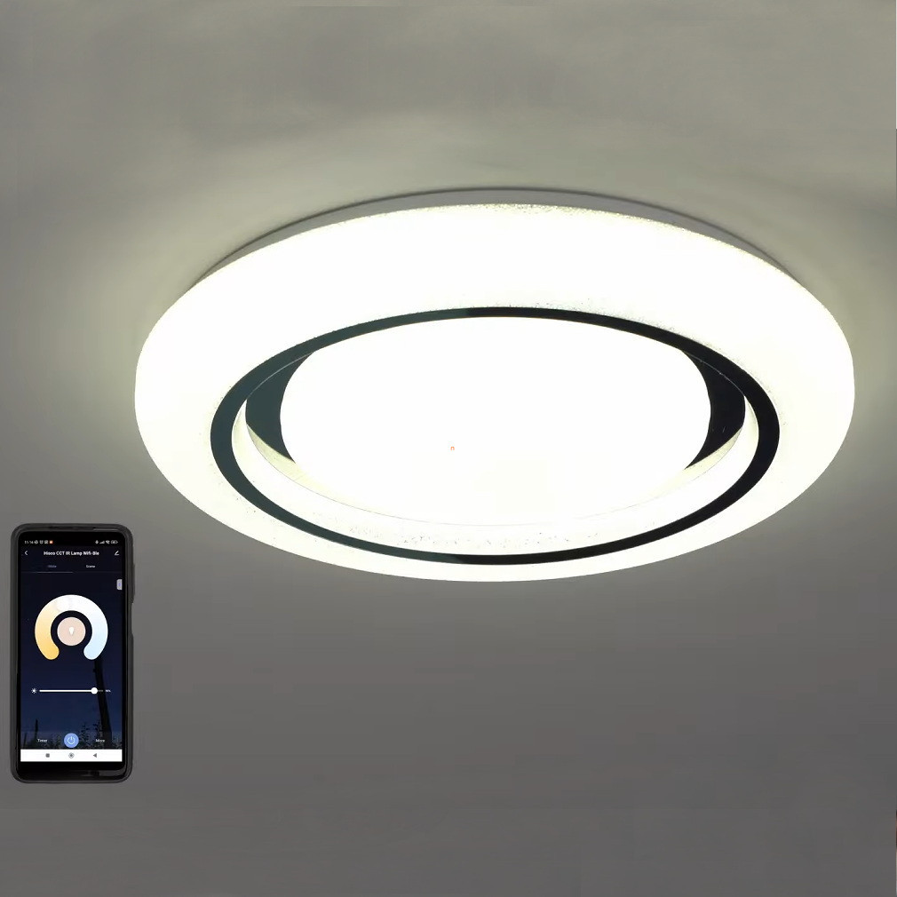 Lampă LED inteligentă pentru tavan cu telecomandă, opal-crom - Smart Globo 483111-28SH