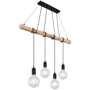   Lampă suspendată, lemn negru, patru socluri - Auston Globo 15439-4