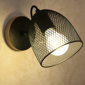 Aplică din plasă metalică, negru - Josina Globo 54034-1