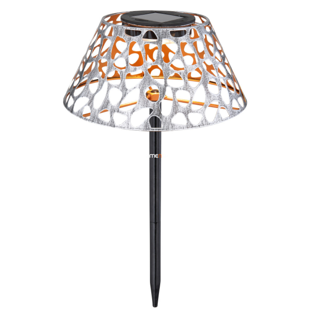 Lampa de exterior cu panouri solare, pentru masă/înfiptă în pământ, 20 cm, culoare argintiu-auriu antic - Solar Globo 33648