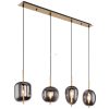 Lampă suspendată, alamă, cu patru socluri - Blacky Globo 15345-4MM