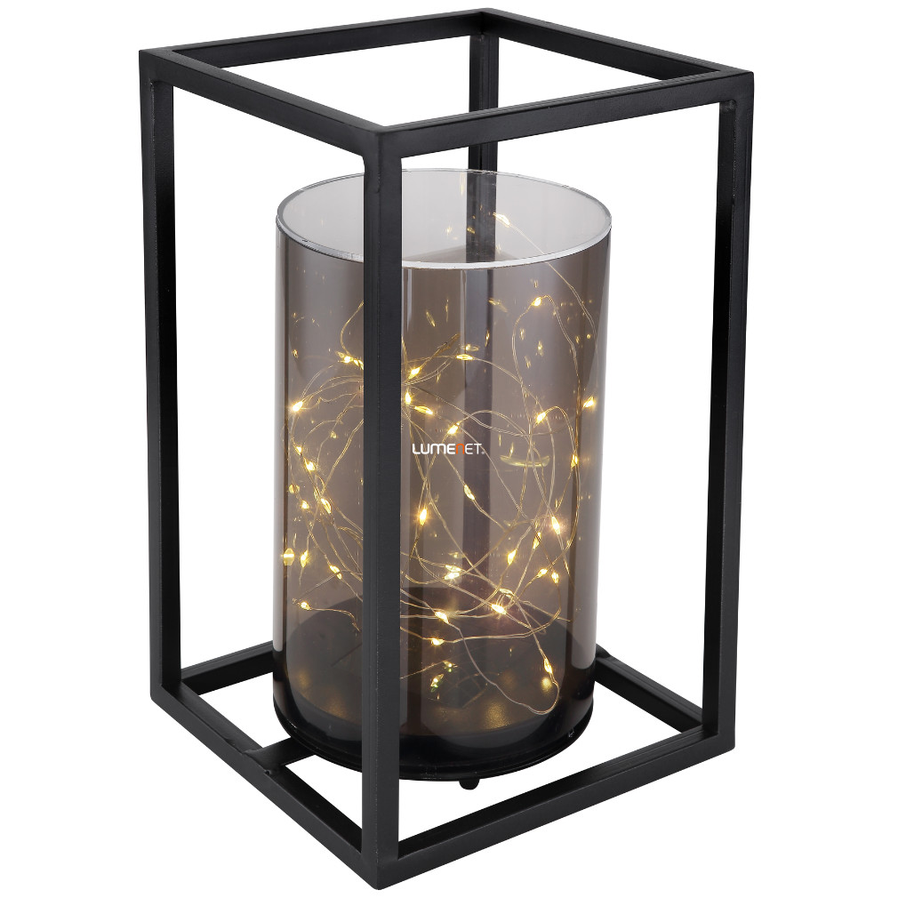 În aer liber Solar LED masă decorare lumina String Light în sticlă fumurie, negru (Solar)