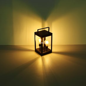   Lampă LED de masă pentru exterior, alimentată cu energie solară, negru-chihlimbar - Solar Globo 36700