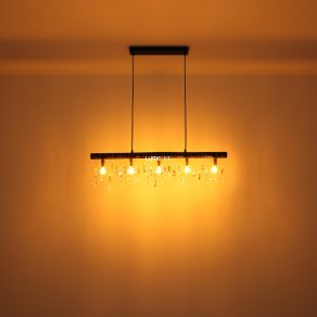   Lampă suspendată, negru și auriu, cu cinci socluri - Kira Globo 15532-5HB