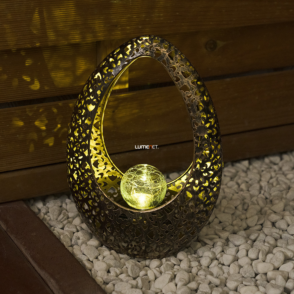 Lampa LED de exterior cu panouri solare, cu glob de sticlă în formă de picătură - Solar Globo 36528