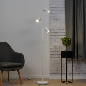   Lampă de podea, albă, 154 cm - Robby Globo 57910SW, cu 3 prize GU10