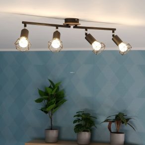   Lampă spot din lemn de culoare neagră, 60 cm - Xara Globo 54802S-4H