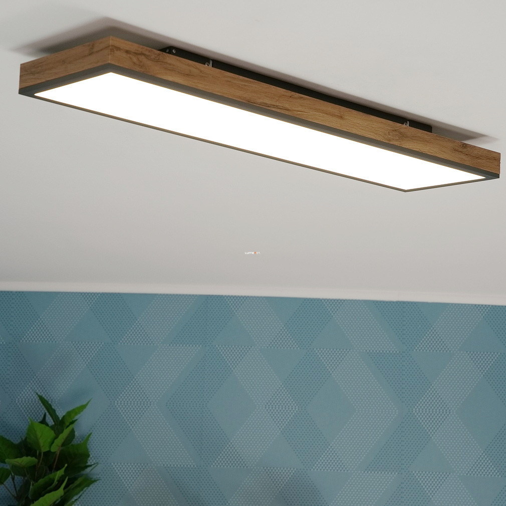 Lampa LED de tavan cu ramă cu efect de lemn - Doro Globo 416080WD4
