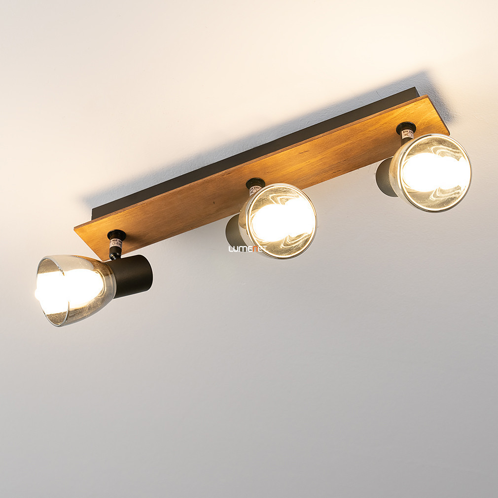 Spot lumina negru-lemn - Claude Globo 54307-3W