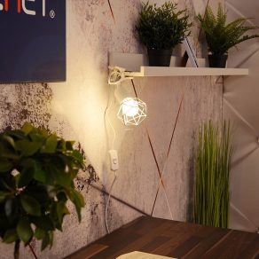 Spot geometric cu clemă, alb - Xara I Globo 54802WK